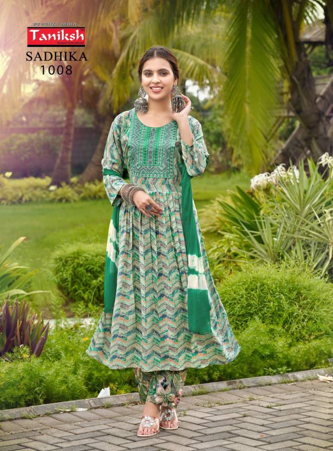 Sadhika Vol 1 By Taniksh Rayon Printed Kurti With Bottom Dupatta Wholesale Price In Surat
